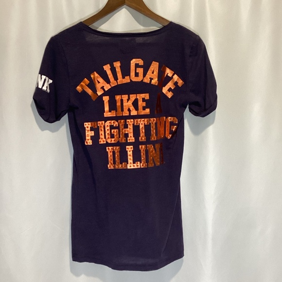 1288. Victoria’s Secret Fighting Illini Bling Tee VGUC Medium - Picture 1 of 2